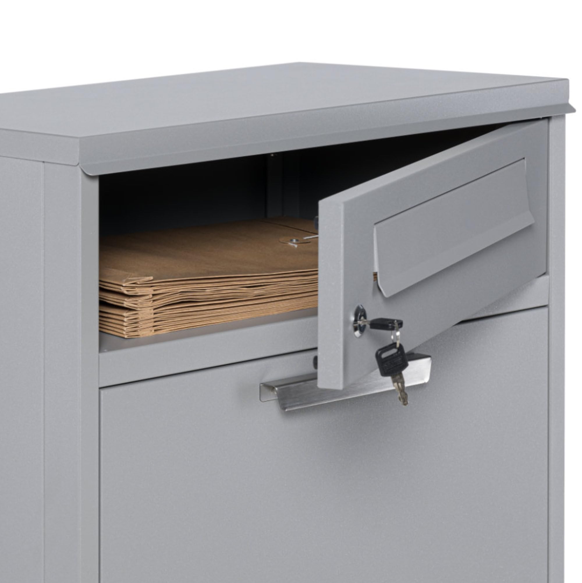 Cassetta Postale Per Pacchi Zelsius - Grigio RAL9007, Acciaio Zincato, Con Bloccaggio Sicuro - Foto 8