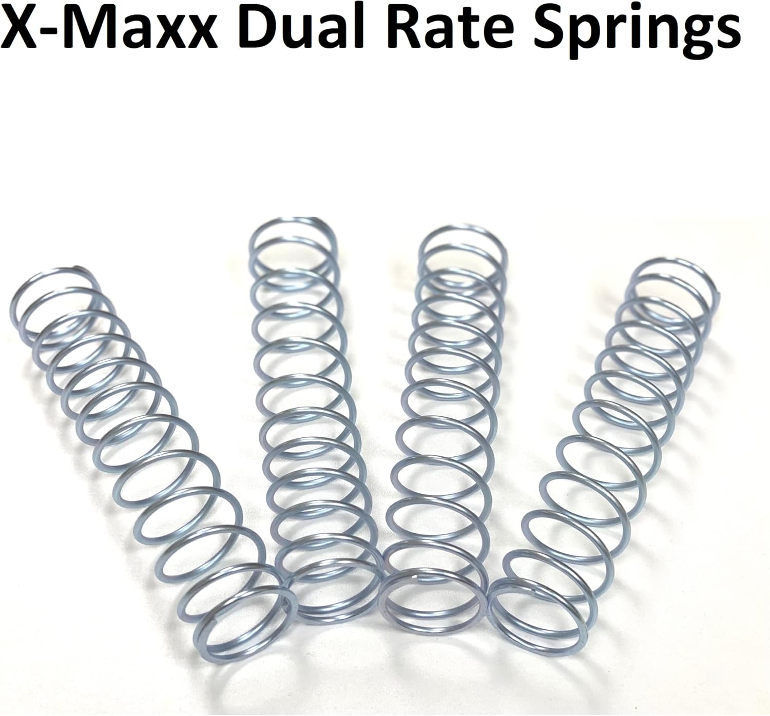 Xmaxx 4 pcs of RC Shocks Spring Silver Zinc Coated for RC Car Traxxas Xmaxx - Dual Rate of 8.9 ppi on top and 16.1 ppi at the bottom- RC Car Shock Springs