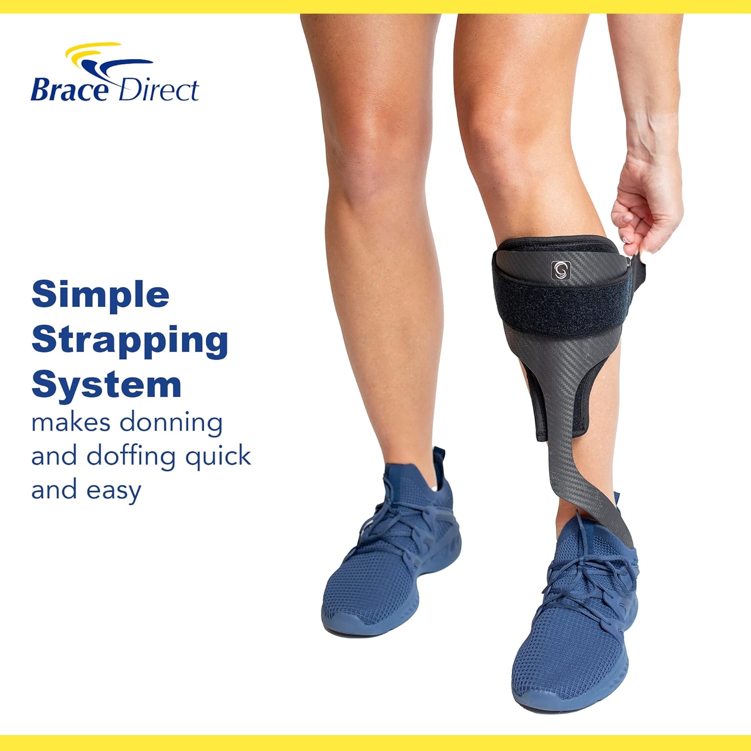Brace Direct Elite AFO Rehabilitator - Lightweight Carbon Fiber Ankle Foot Orthosis for Drop Foot, Mild to Moderate Ankle Instability and Limb Spasticity, Gait Assistance PDAC L1932 - Guardian