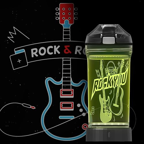 Miniatura 3 de Botella de agua para niños con luz LED de guitarra brillante 3D, Tritan sin BPA, taza de viaje creativa ideal para regalo de música para el regreso