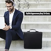 Vista 3 de CD Case, 400 Capacity DVD Case Wallets Protective Storage Organizer Holder Booklet Album Box Binder (Black)