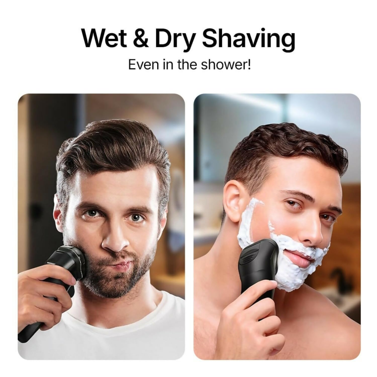 Oryzon ProCut – Precision Men’s Shaver with 4D Blades, Waterproof Wet/Dry Use, Pop-Up Trimmer, LED Display & 60-Min Battery (Black)
