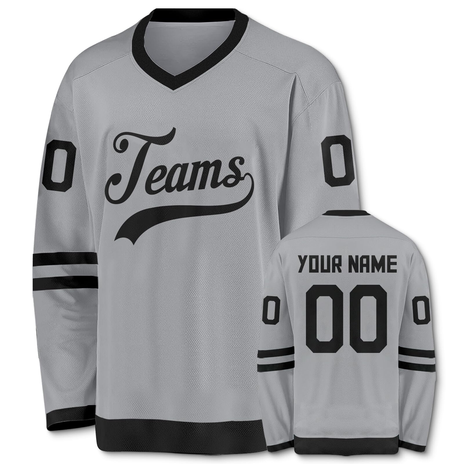 Custom Ice Hockey Jersey Hip Hop Personalized Printed Long Sleeves Hockey Jersey Custom Gift for Men Women Youth Kid