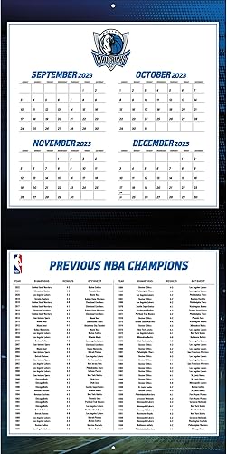 Miniatura 2 de Turner Sports Dallas Mavericks 2024 12 x 12 calendario de pared del equipo (24998011875)