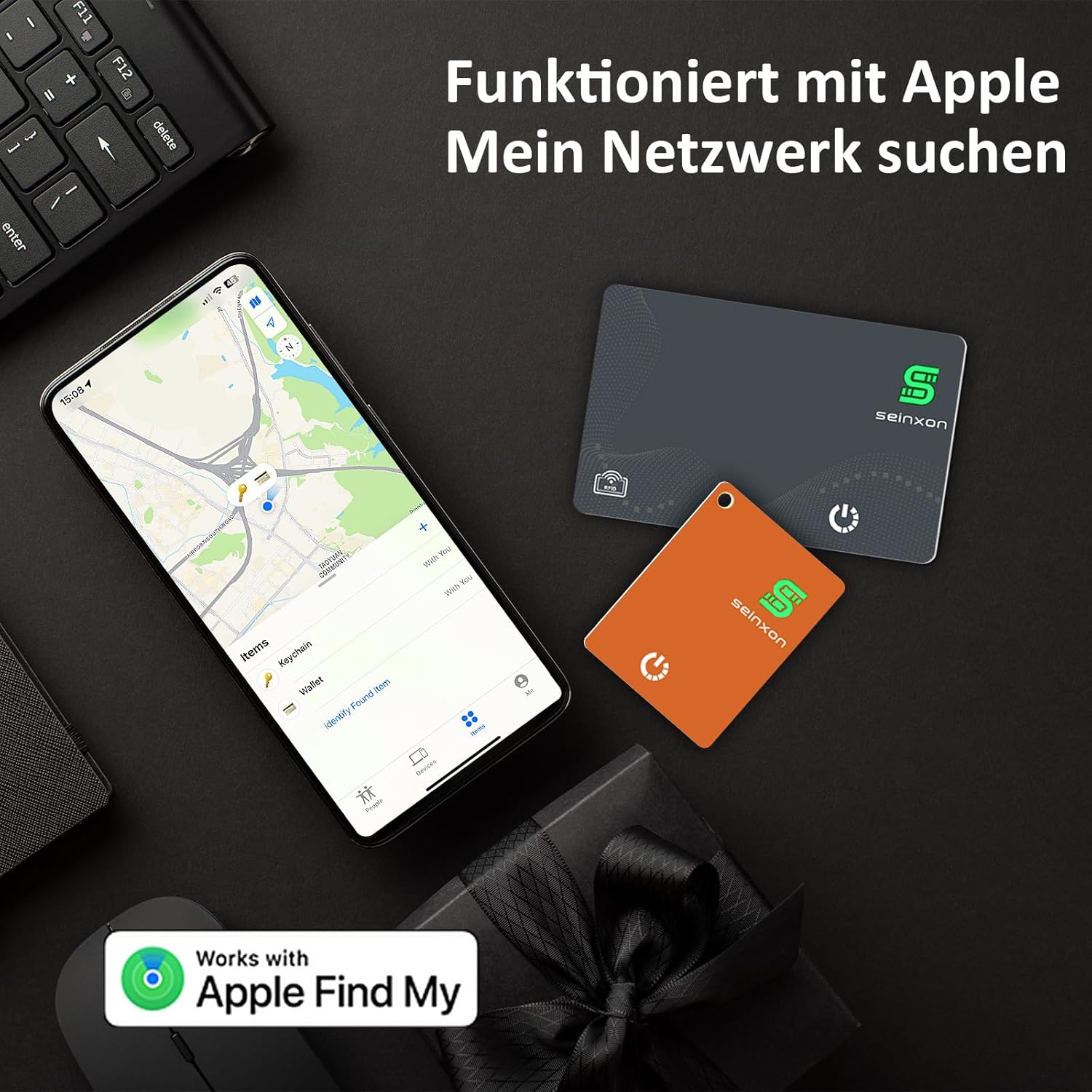 Wallet Tracker RFID Blocking Card & Mini Keychain Tag Item Finder with Recharge Clip Works with Apple Find My (iOS Only) - Image 5