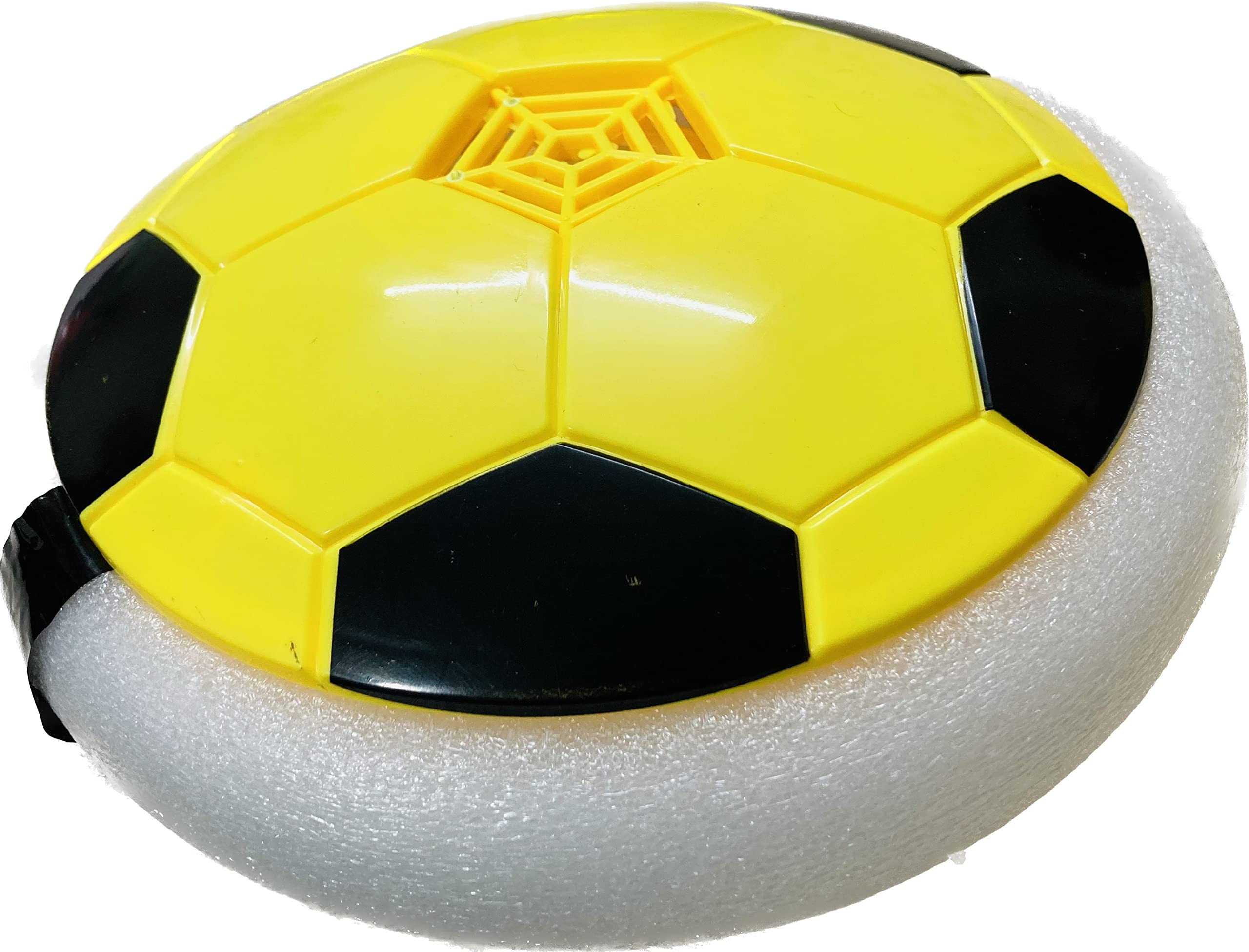 VGRASSP Hover Football, Soft Eva Material Foam Bumper Air Indoor Soccer Made in India for Kids, Toy with Multi Colour LED Lights, Best Gifts for Toddlers, Boys and Girls (Yellow) 1