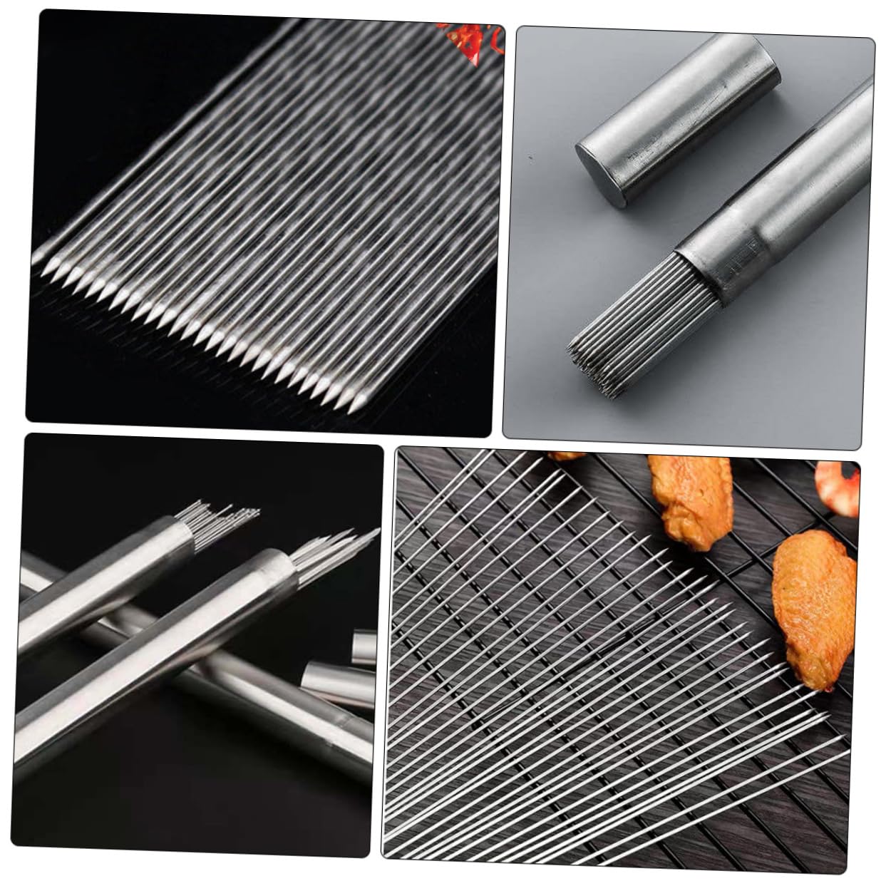 BESTonZON Spiedini Rotondi 100 Pezzi Resistente alla Corrosione e Conduzione Termica in Acciaio Inossidabile 304 per Barbecue All'aperto e Picnic