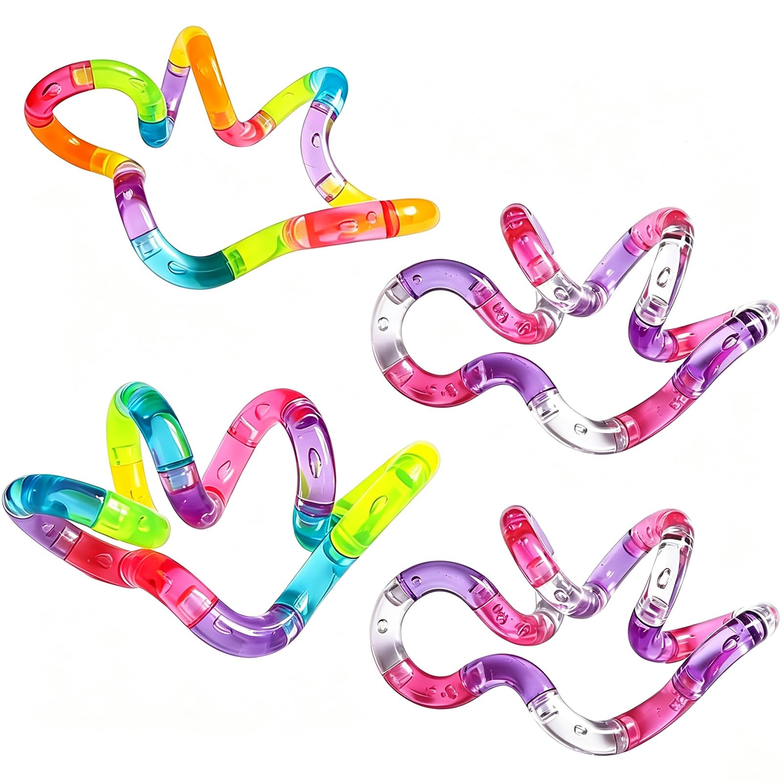 4-Pack Tangle Fidget Toy, Crystal Twistable Sensory Toy