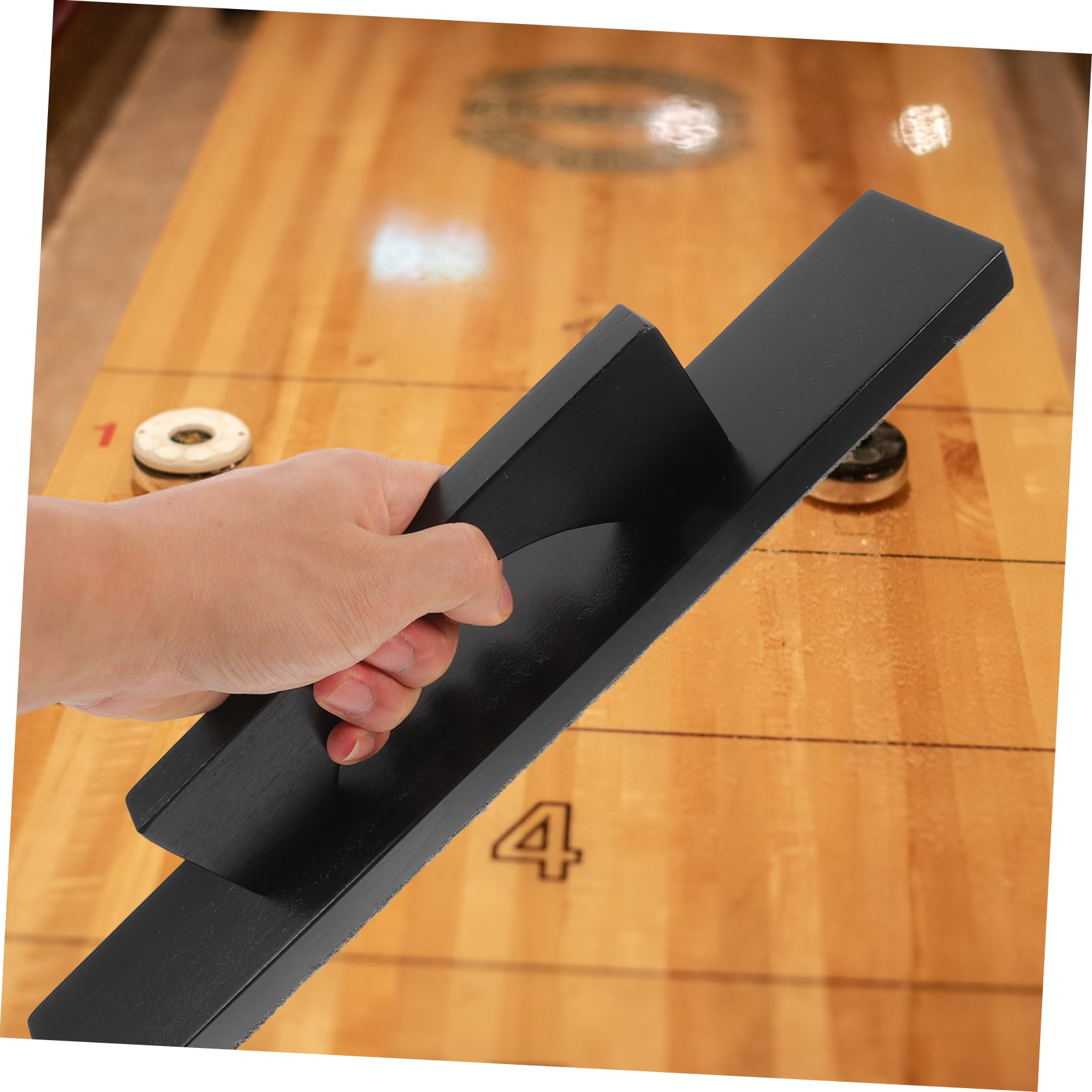 POPETPOP 2 Akcesoria do stołu shuffleboard szczotka do czyszczenia akcesoria gry w shuffleboard zaopatrzenie w z drewna gra w krążek hokeja piasek Drewno