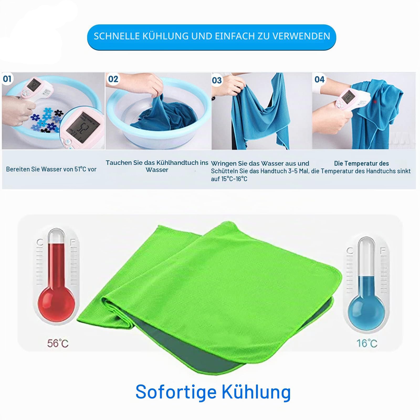 Lot de 30 serviettes rafraîchissantes, serviettes de sport, serviettes fraîches pour un refroidissement instantané, pour le yoga, les voyages, le golf, la gym, le camping, la course