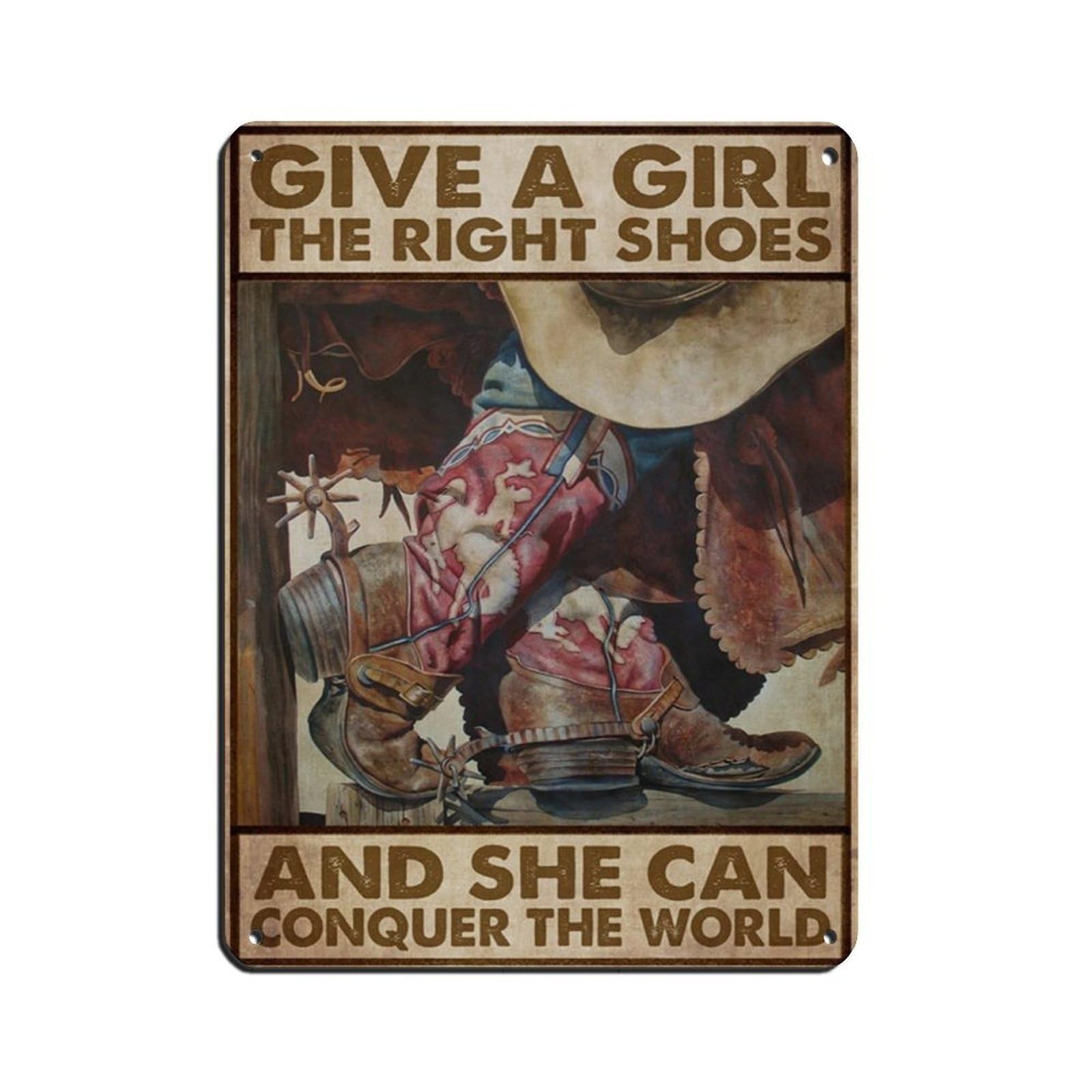 Boots Poster,Cowgirl Decor Art Retro Poster Metal Tin Sign Chic Art Retro Iron Painting Bar People Cave Cafe Family Garage Poster Wall Decoration 12x16inch(30x40cm)
