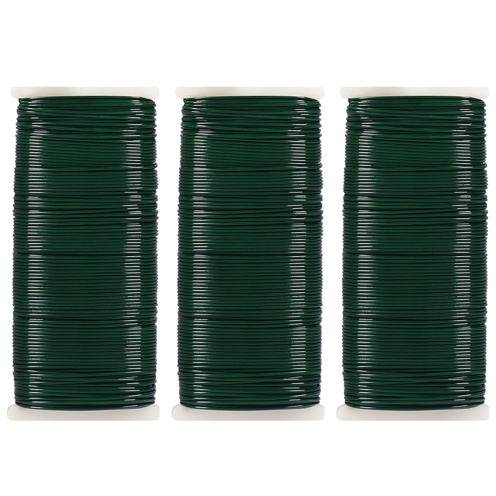 Tenn Well 90M Grün Blumendraht, 3er Bindedraht Set 0.7mm Wickeldraht Basteldraht für die Herstellung von Blumen und Pflanzen, Rosen, Basteln