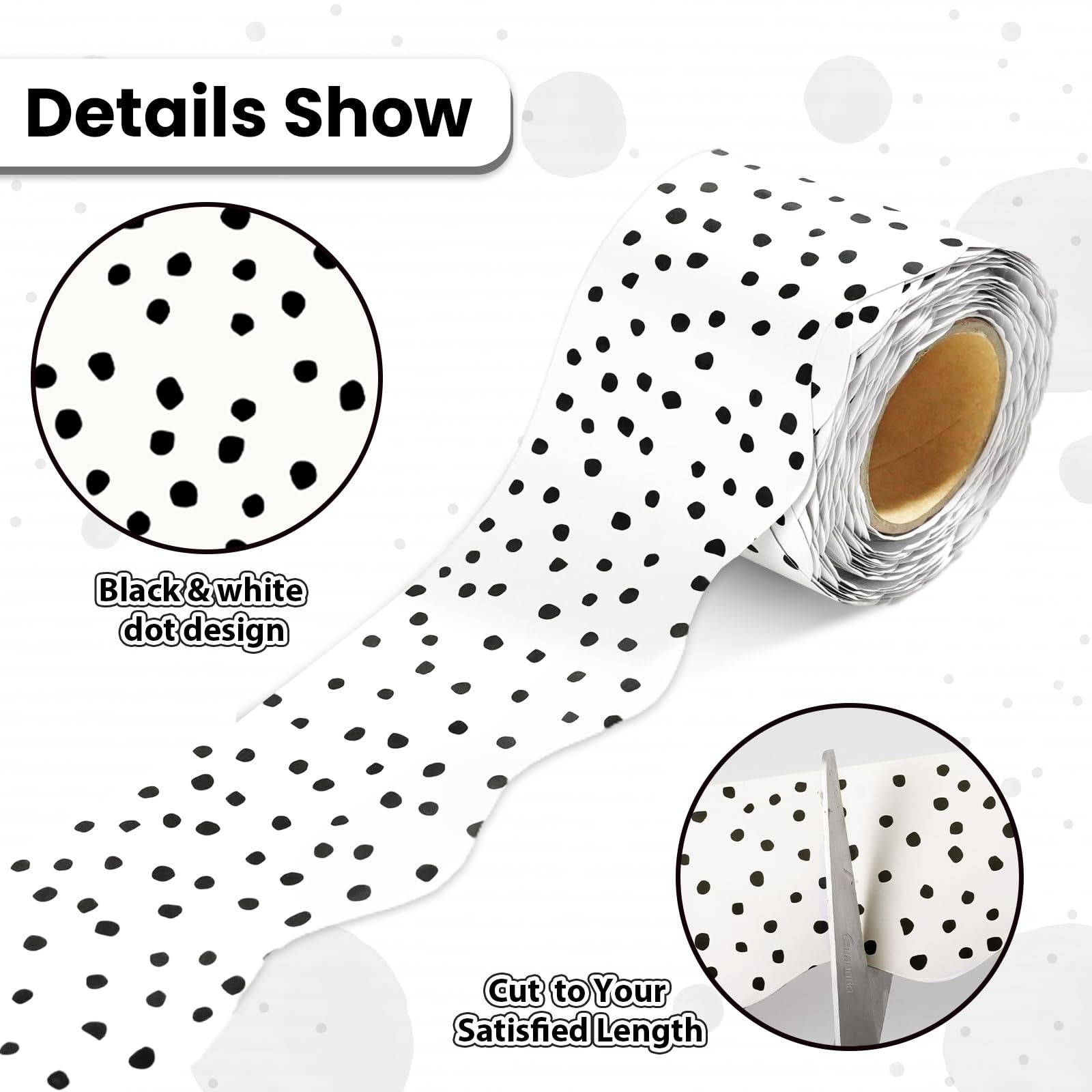 Black & White Bulletin Board Borders - 50 Feet -4 Black & White Bulletin Board Borders - 50 Feet -4