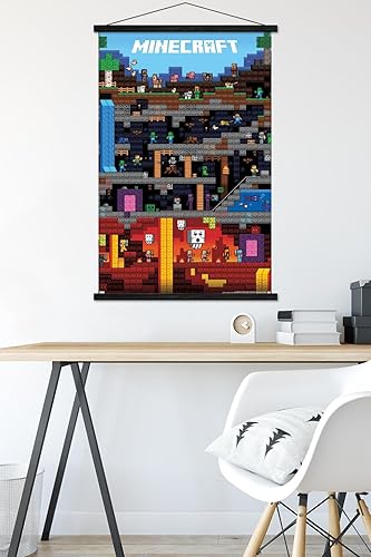 Miniatura 5 de Trends International Minecraft - Póster de pared Worldly, 22.375 x 34 pulgadas, paquete de impresión y colgador negro