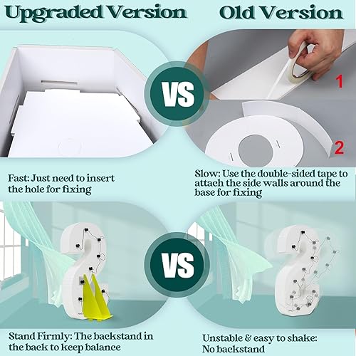 Miniatura 34 de Números iluminados grandes de 4 pies, números de marquesina 2 para decoraciones de cumpleaños de 21 para niños y niñas, números gigantes iluminados