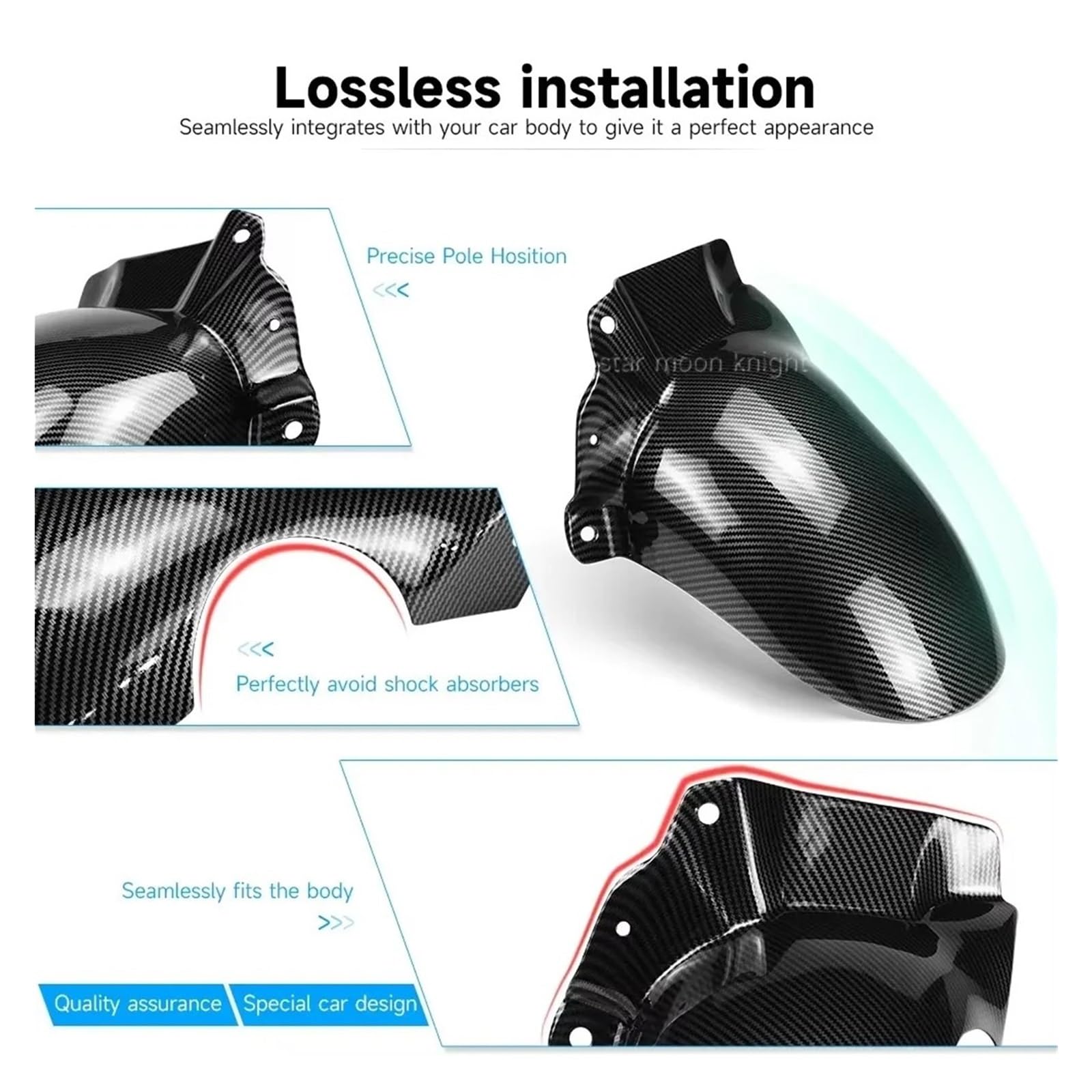 Motorrad-Kotflügel Für Moto Für Guzzi V85TT V 85 TT V85 TT 2019 2020 2021 2022-Motorrad Hinten Fender Huggers Splash Motorrad Schutzblech(Schwarz)