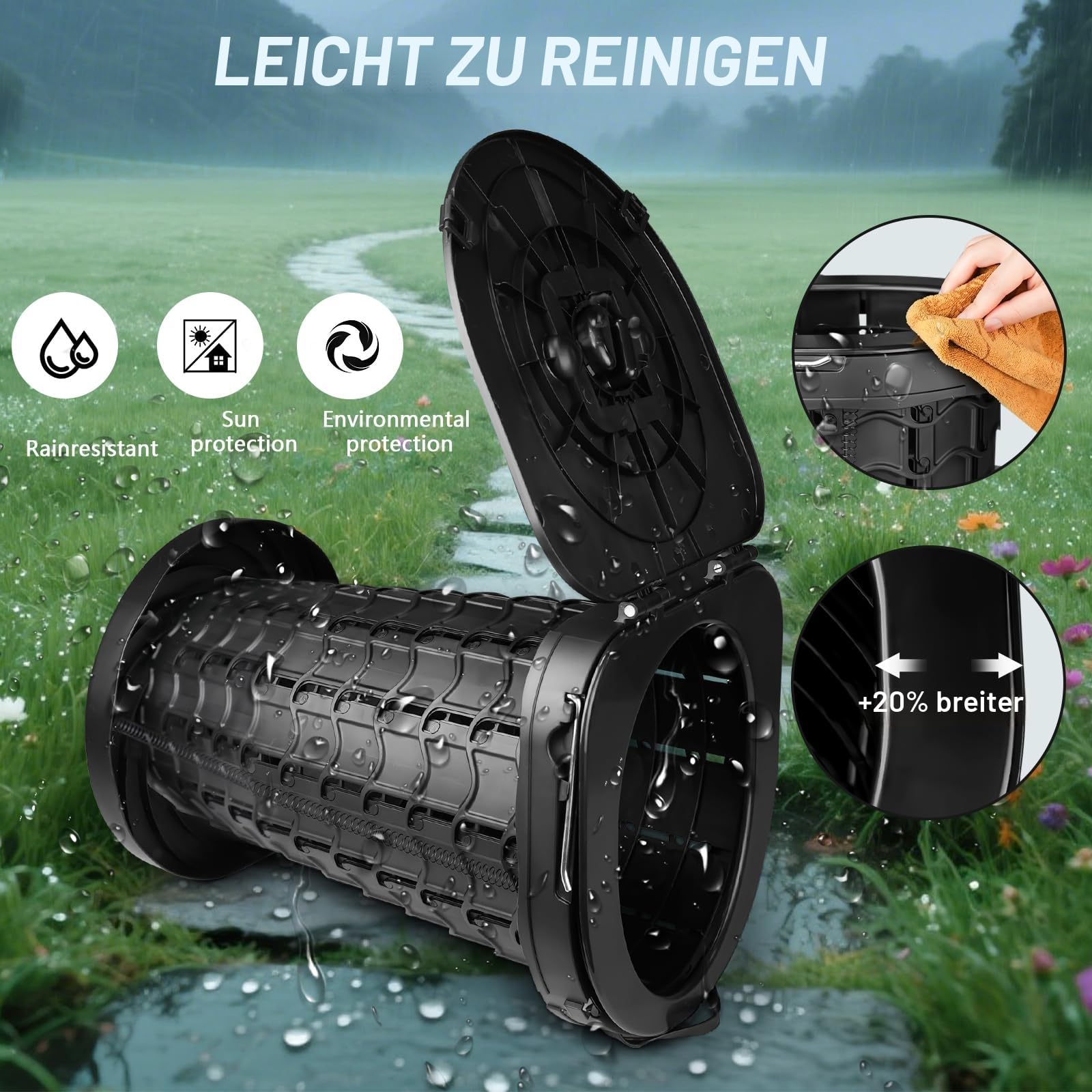 XXL einziehbare tragbare Toilette, Reise-Toilette (200 kg Kapazität), verstellbare Höhe, Camping-Toilette für Erwachsene und Kinder (8,9 - 47,7 cm), zusammenklappbar, tragbar, Töpfchen für Camp/Auto