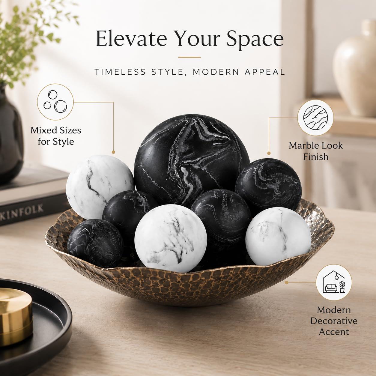 Amazon.co.jp: Creative Scents ブラック&ホワイト 8個セット 大理石風