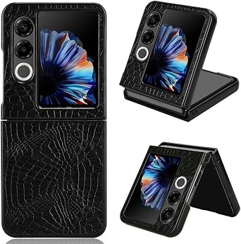 Drop Protection Case Compatible with ZTE Libero Flip2,PU Leather + Rigid PC Ultra Slim Phone Case Compatible with ZTE Nubia Flip 2 A404ZT NX732J Case Cover Black