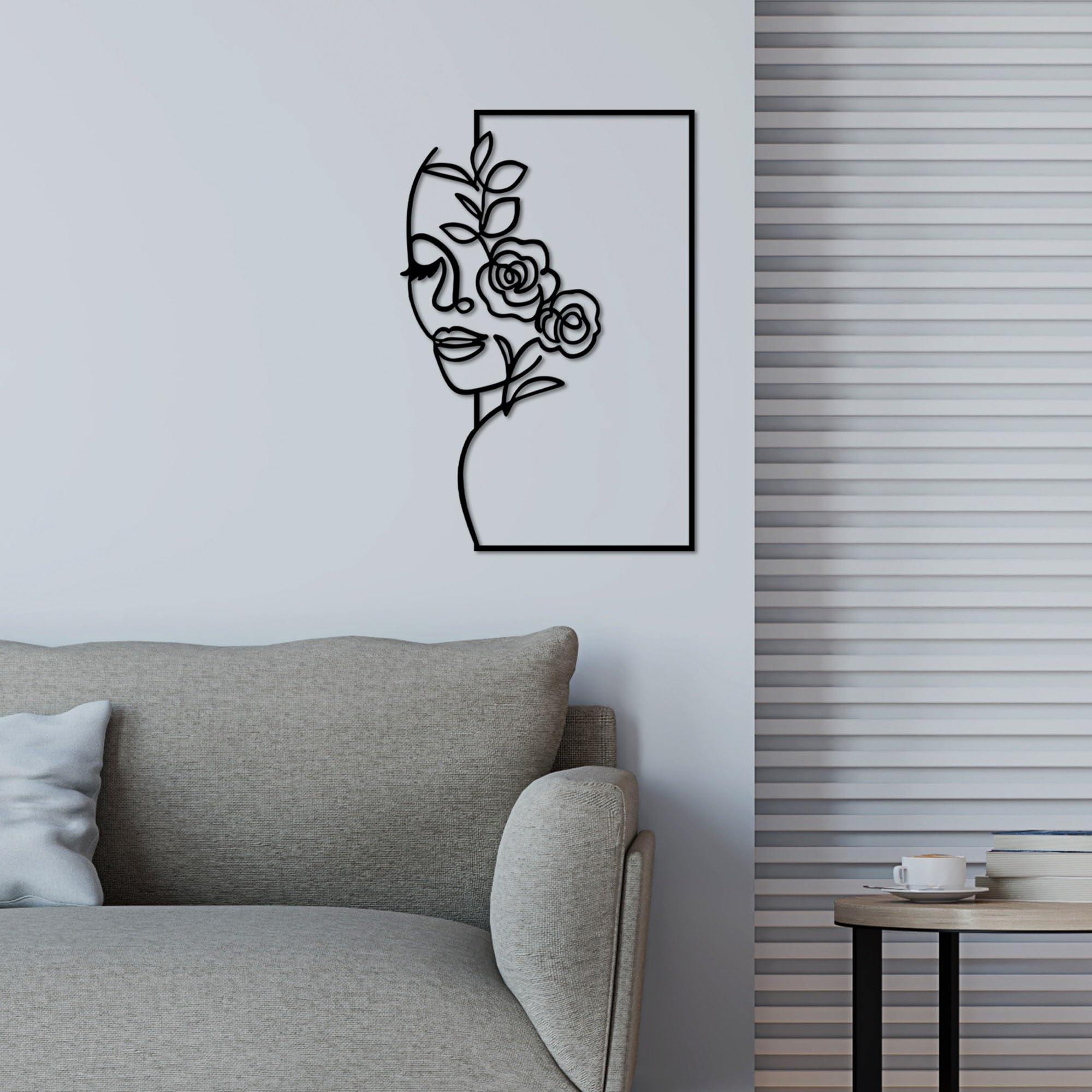 Accessoire mural en métal noir Hanah Home 50x33 cm pour décoration intérieure moderne