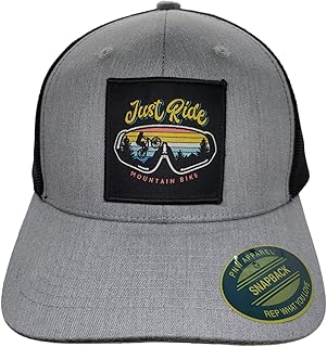 Trucker Hat - Mountain Biking with Just Ride Vintage Patch (Heather Grey/Black)