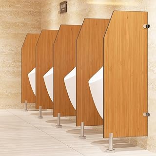 Biombo para orinal, separador de inodoro para baño de hombres, en escuelas, hospitales y centros comerciales, color amarillo, 120 x 45 cm, paquete de 2