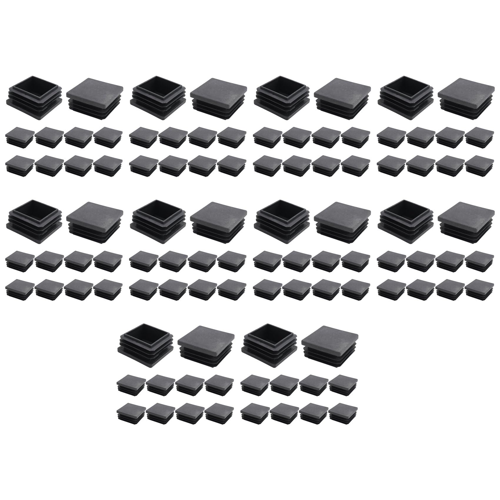 Hndhbfgrt 100 Pcs Plastic Square Blanking End Cap Tubing Tube Inserts 38mm x 38mm