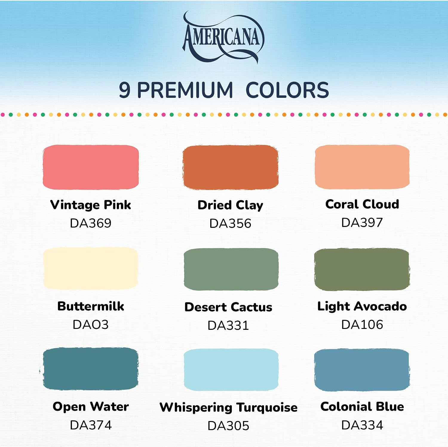 DecoArt Americana Acrylic Paint Set – Boho Colors, 9 Bottles (2 fl oz) – Art and Craft Acrylic Paints for Canvas, Wood, and More