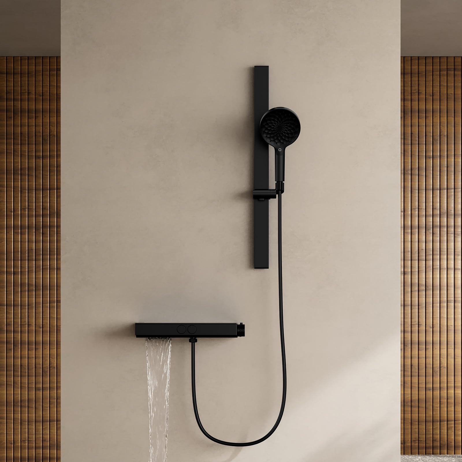 Grifo de Bañera y Ducha, Grifo Ducha Termostatico con Seguro 38°C