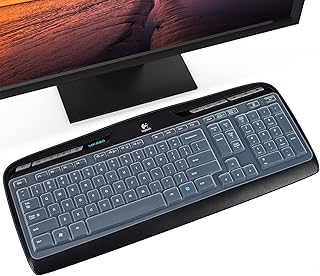 Silicone Logitech Keyboard Cover Skin for Logitech K330 MK320 MK335, Ultra Thin PC Desktop Logitech YR002, MK320 Wireless Keyboard Protector, Clear Logitech MK320 Accessories