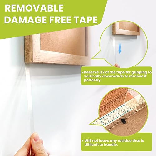 Miniatura 4 de Cinta adhesiva de doble cara resistente, cinta adhesiva nano extraíble de doble cara, cinta de montaje transparente para colgar cuadros, tiras