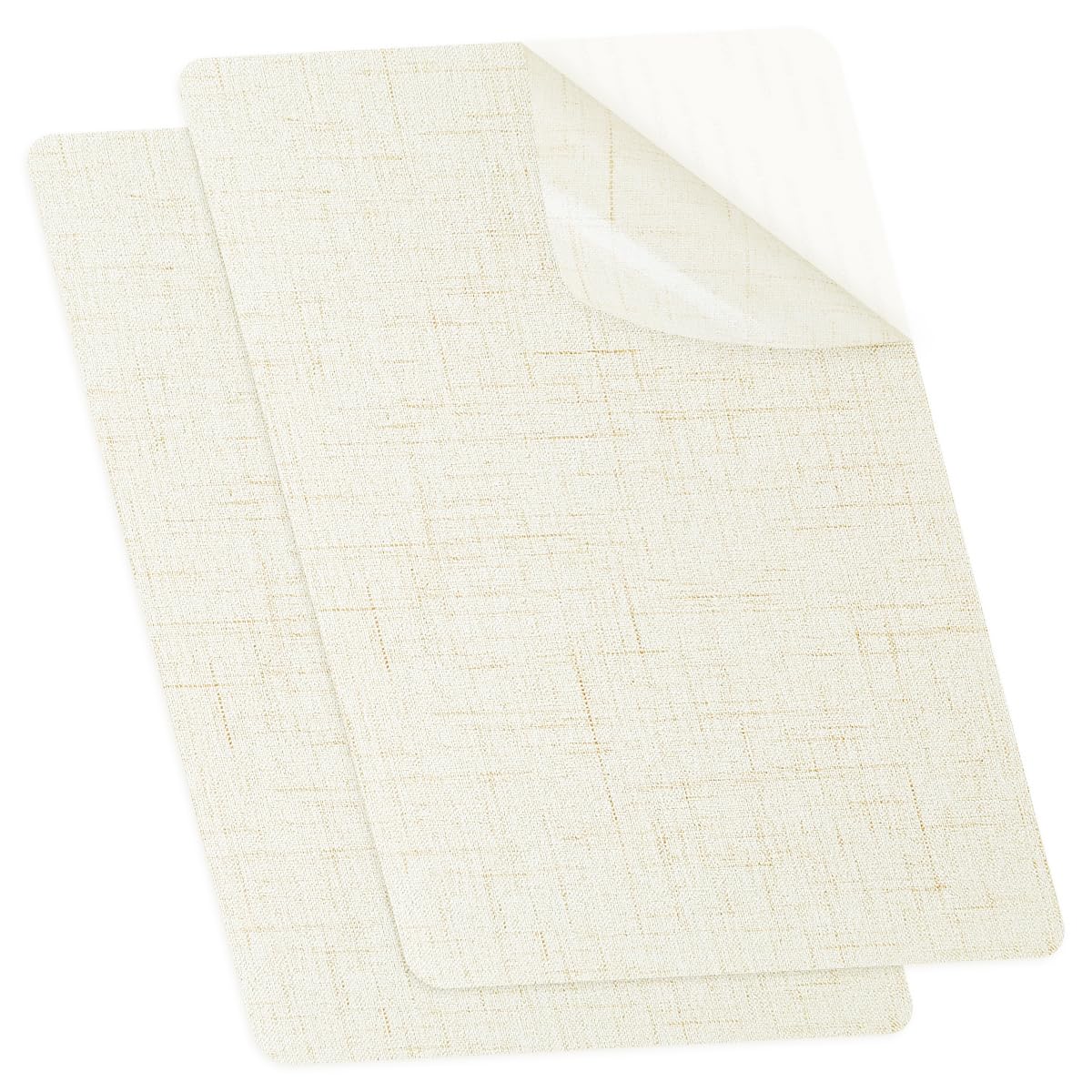 TXSN Linen Repair Patches, Self-Adhesive Linen Fabric Patches for Couch Safe Car Seat Furniture Repaire Pack of 2 Light Beige