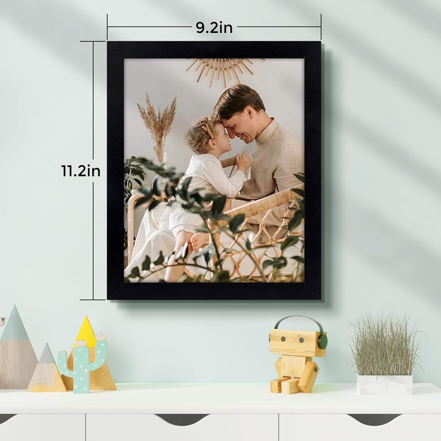 Golden State Art 8 x 10 Picture Frames Set of 8, Gallery Wall Frame Set Collage, Thin Tabletop Family Frame with Plastic Glass, Horizontal or Vertical Displays (8x10, Black, 8-Pack)