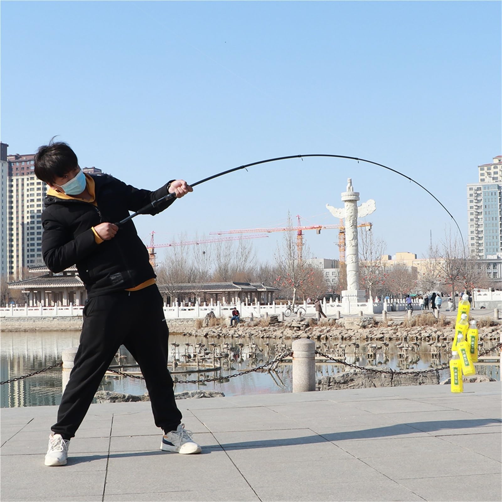 Canna da pesca Canna da pesca con richiamo telescopico 1.8/2.1/2.4/2.7/3.0M ultraleggera in fibra di carbonio peso esca 8-18G