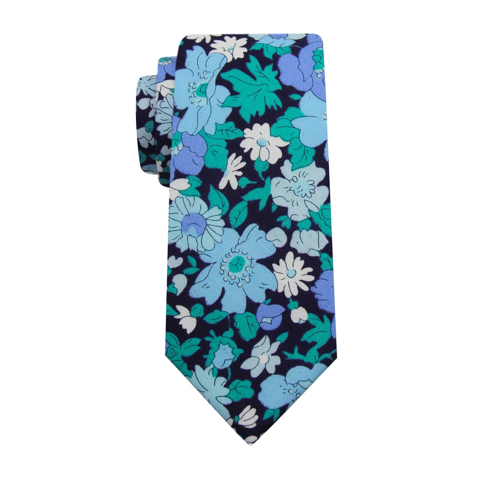 Mantieqingway Floral Ties for Men Skinny Cotton Tie Flower Necktie