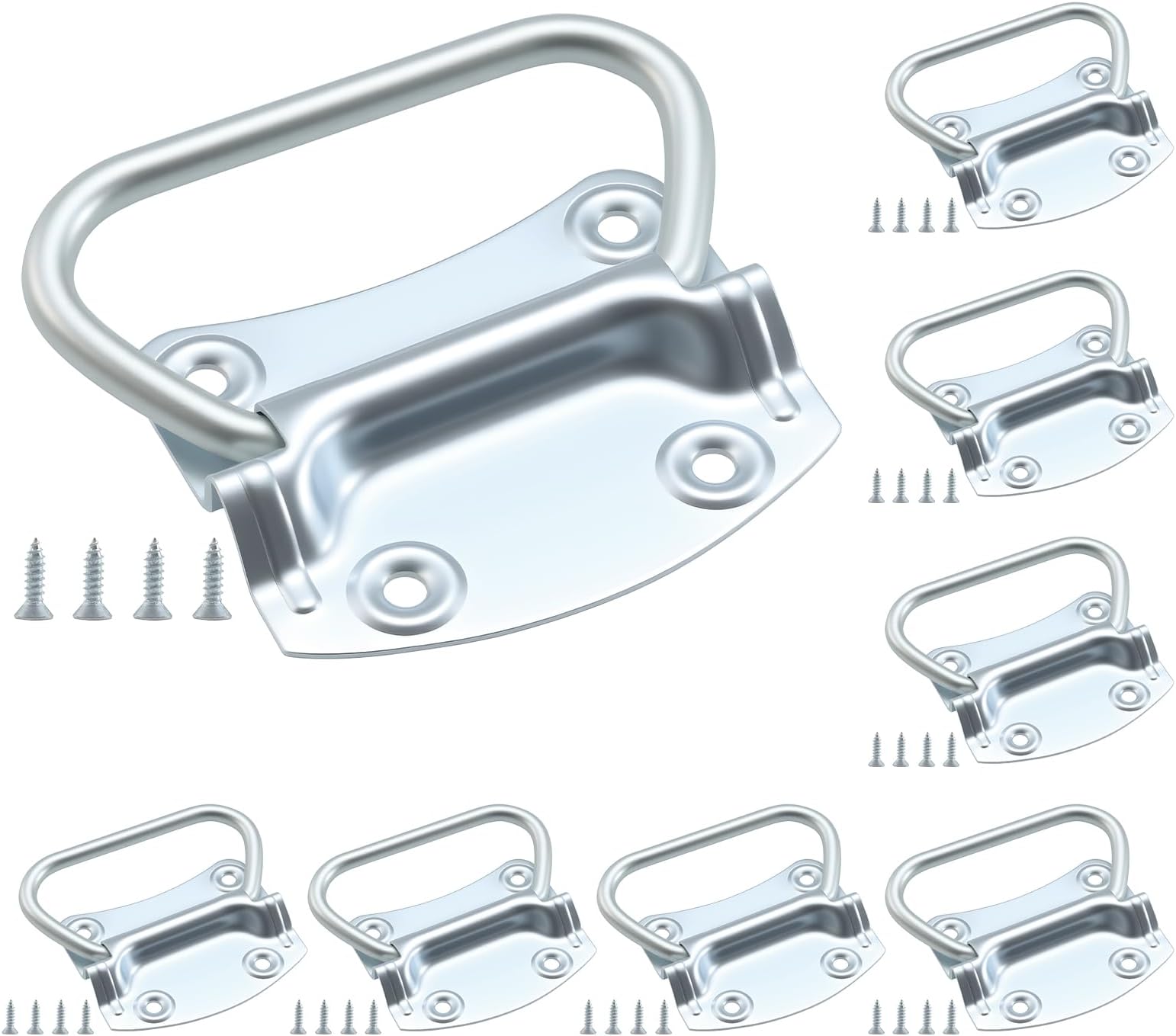 HOME MASTER HARDWARE 3-1/2 inch Pull Ring Handle Toolbox Lifting Door Case Chest Pull Handles Zinc Plated 8 Pack