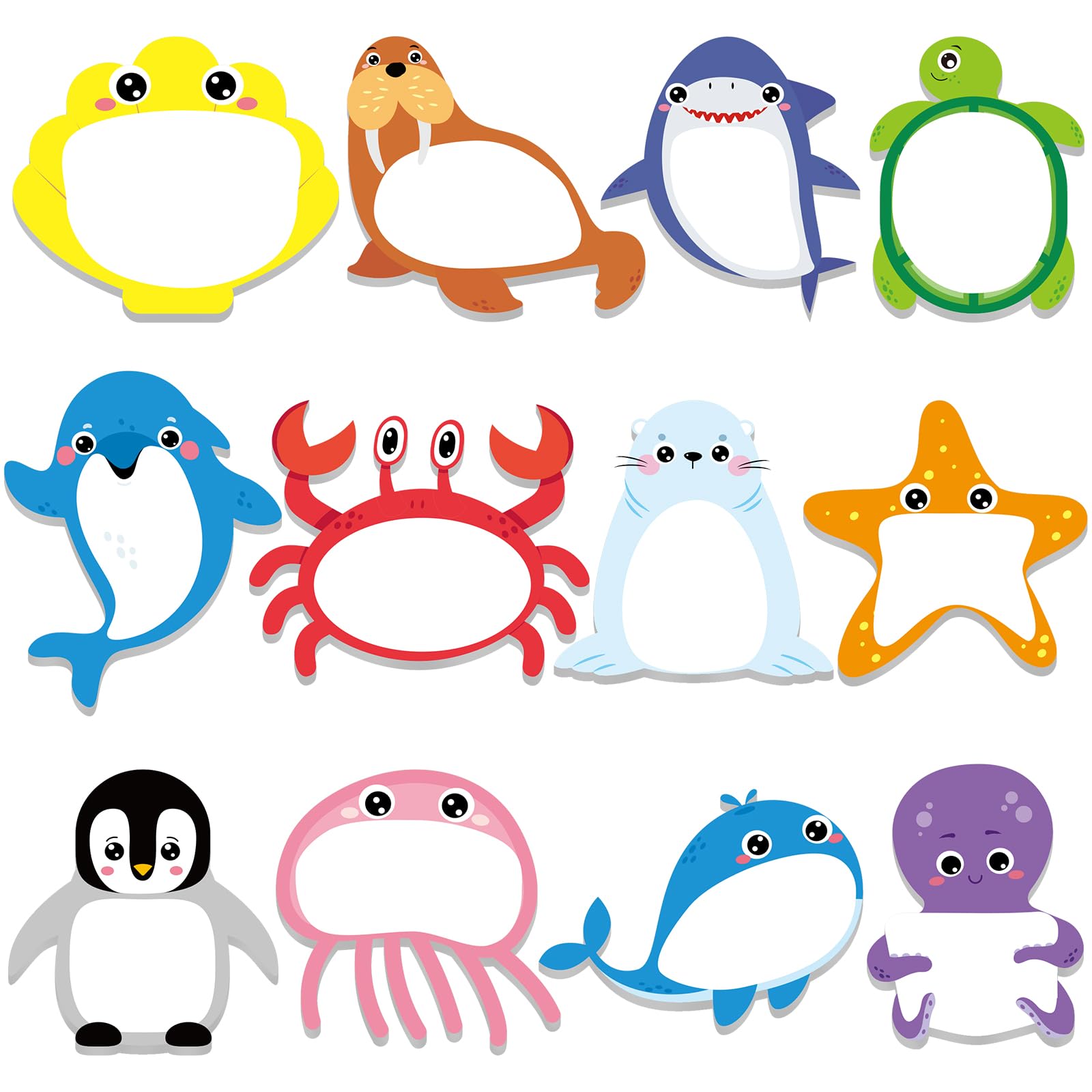 Yinder 24 Pads Kids Sticky Notes, Ocean Animal Cartoon Memo Pads