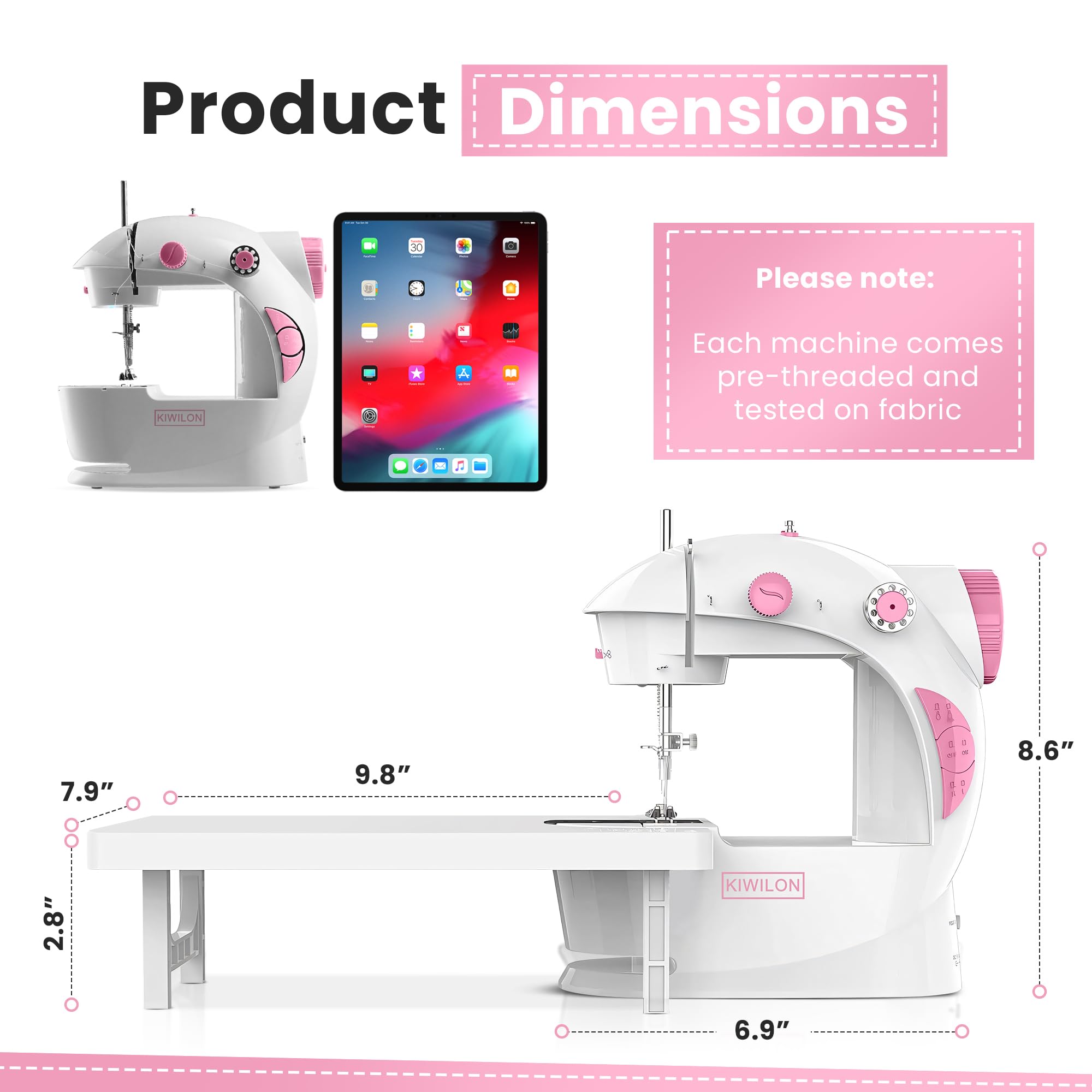 Electric Sewing Machine With Table Set, Mini Silai Machine For Home Tailoring, Stitching Machine With Foot Pedal, Adapter And Fully Loaded Sewing Kit — Amazon image 3