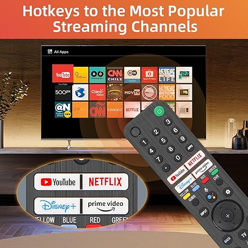Miniatura 5 de Remoto Sony TV de repuesto, RMF-TX520U para televisores inteligentes Sony con control de voz, Sony BRAVIA XRXBRKD Series 4K LED OLED GoogleAndroid