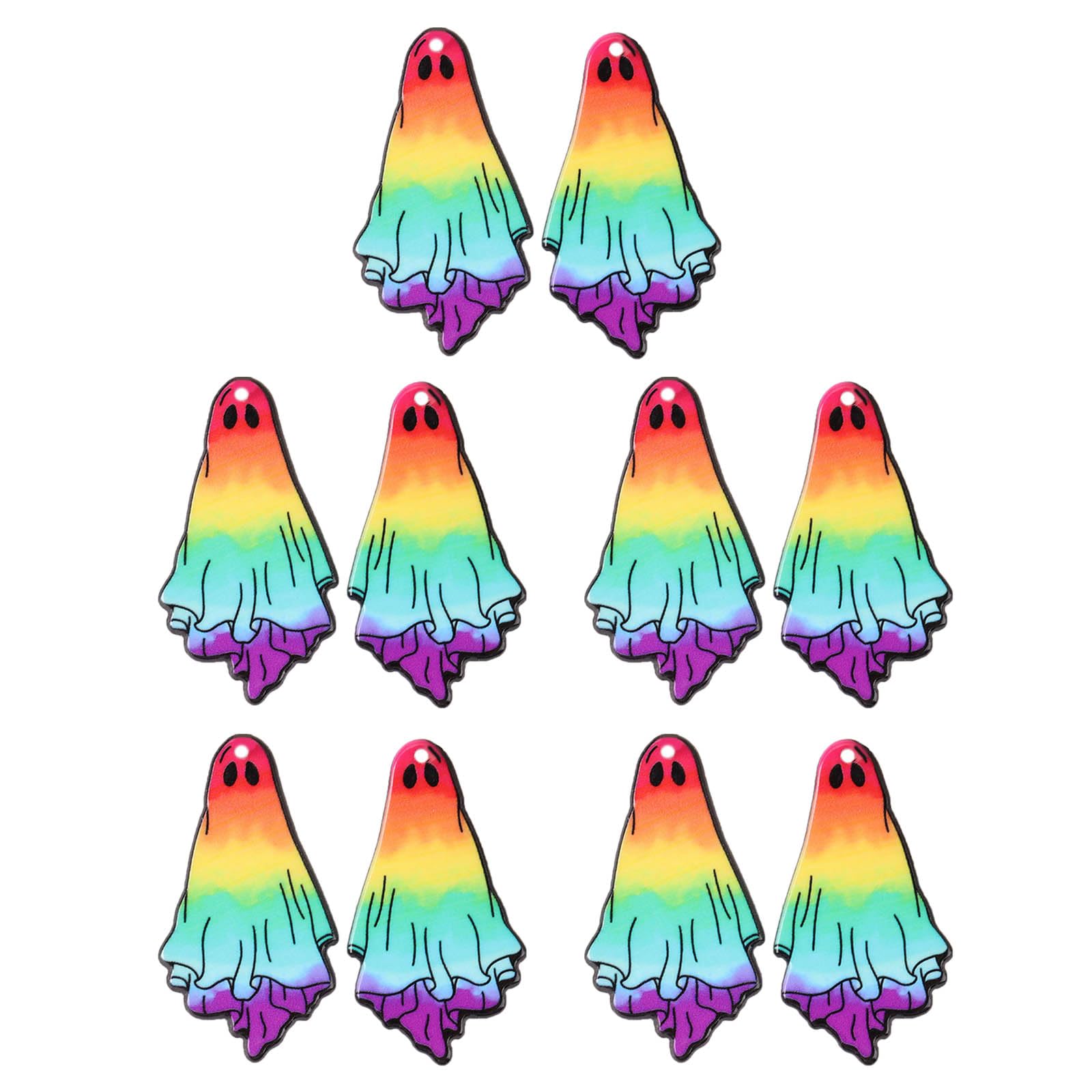 Generic5 Pcs Mini Spectres Spirit Charm Halloween Pendant Acrylic Dangle Halloween DIY Jewelry Making Charm Party Supplies