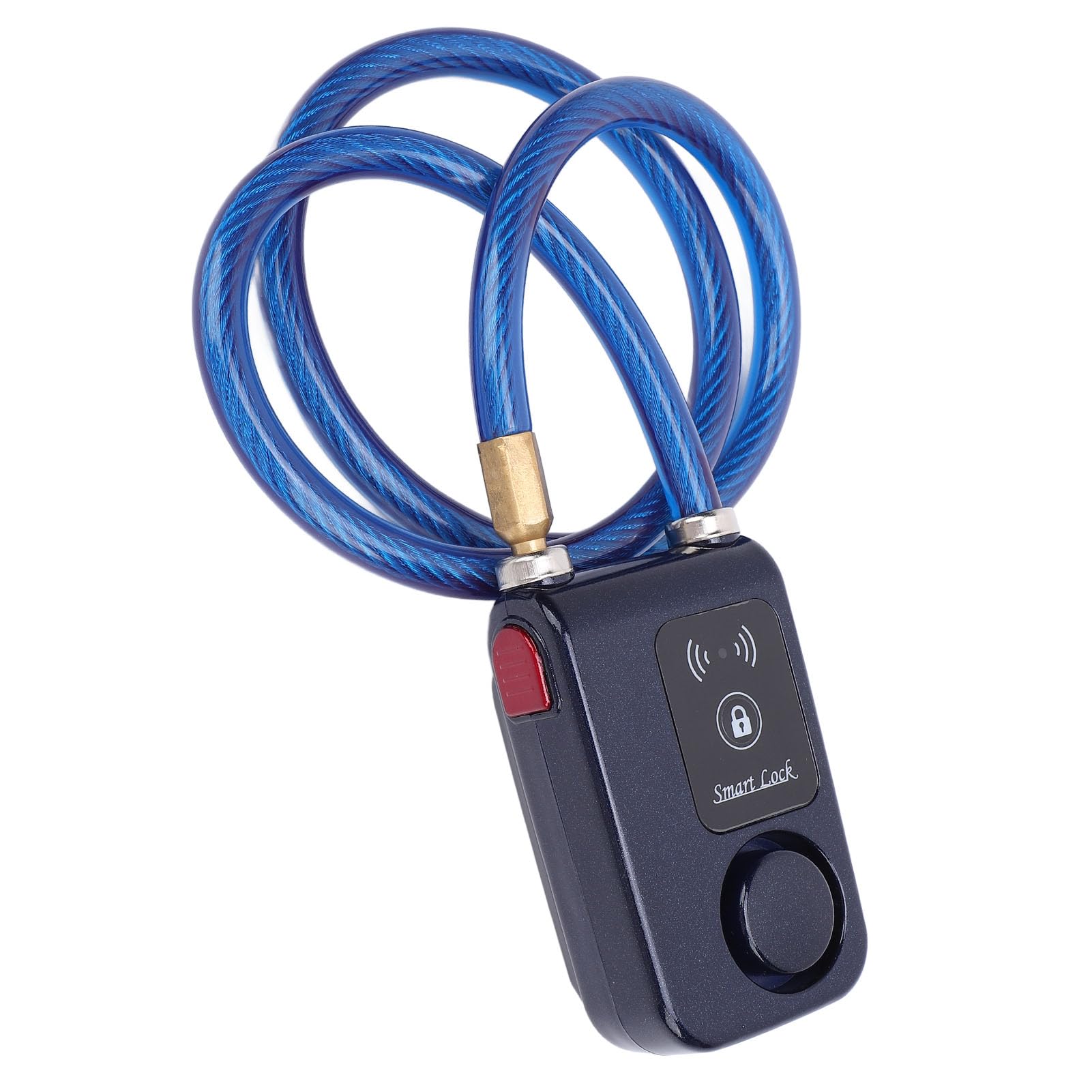 Topiky Lucchetto per Ciclismo con APP di Allarme Sblocco del Lucchetto per Moto Bluetooth Senza Chiave con Vibrazione - ABS, Filo di Acciaio da 31,5 Pollici (BLUE)