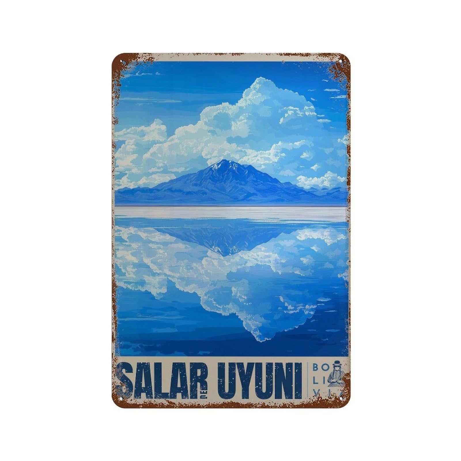 xiaoxiaoshen Salar De Uyuni Bolivia Travel Wall Decor Art Metal Tin Poster Modern Home Decor Art Home Bar Shop Decorations Vintage Sign 30x20cm