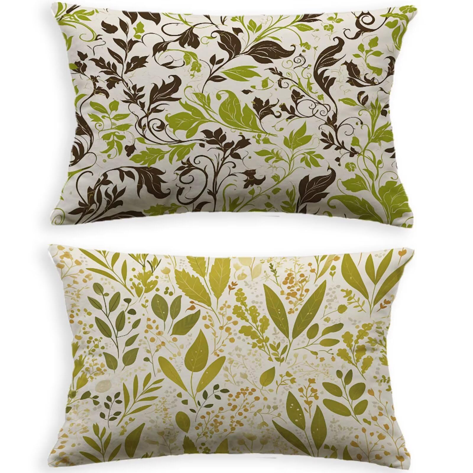 Housse de coussin vert 50x70 cm lot de 2 en velours rectangulaire