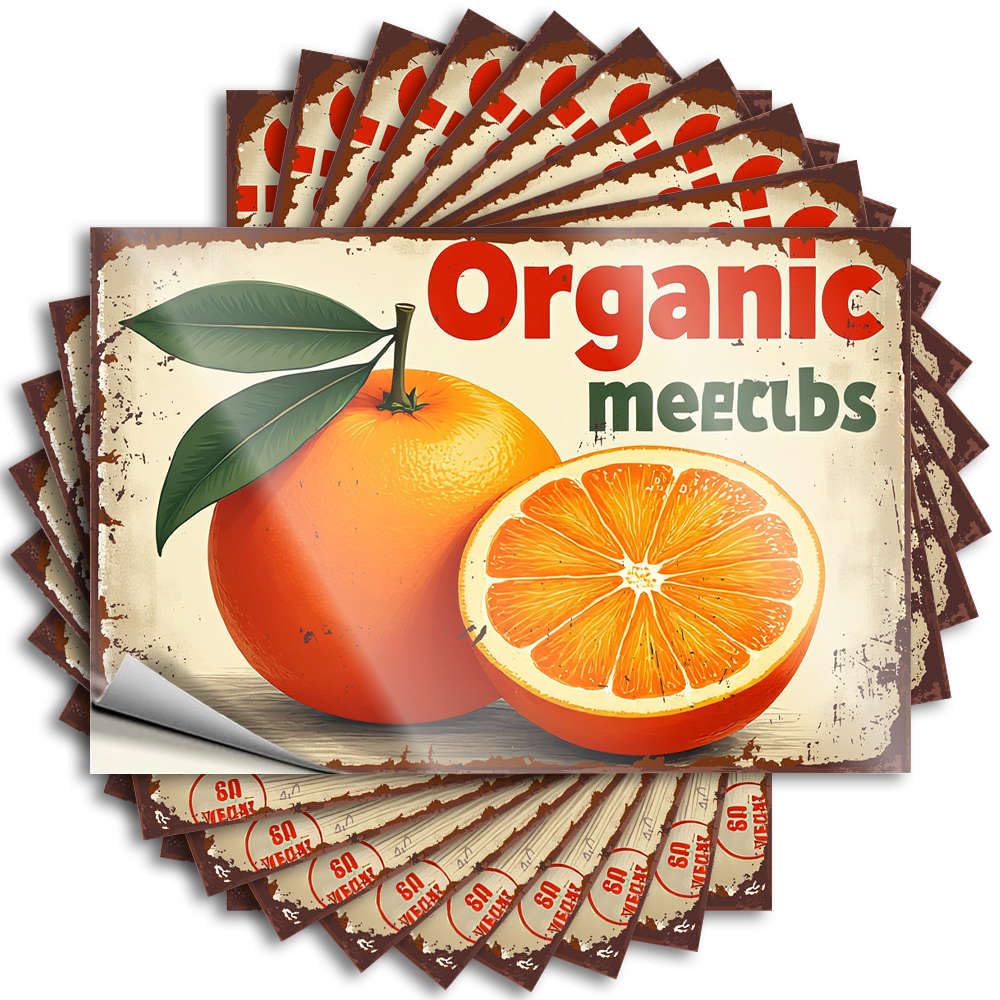 Organic Oranges: Fresh, Juicy, Delicious! Vintage Bar Stuff - Saying Bumper Removable Vinyl Decal(6X9CM)