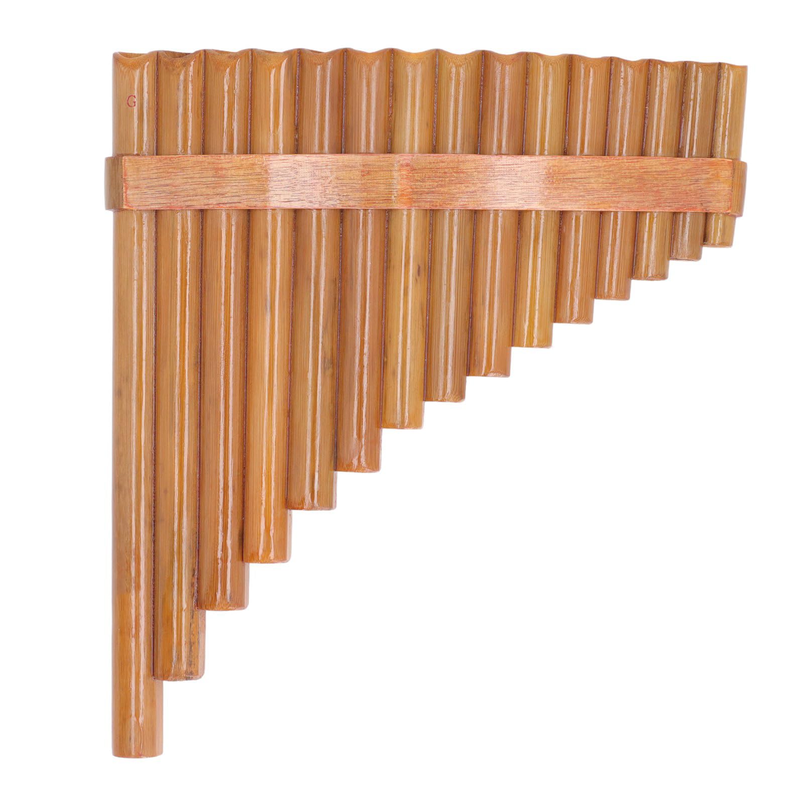 Panflöte Kaufen, Professionelle Panflöte, Holz-Riemen Pan Flute, G-Moll Panfloete, mit 15 Rohre, Tragetasche und Reinigungstuch, für Musikaufnahmen, Bühnenauftritte und Übung(Rechtshänder)