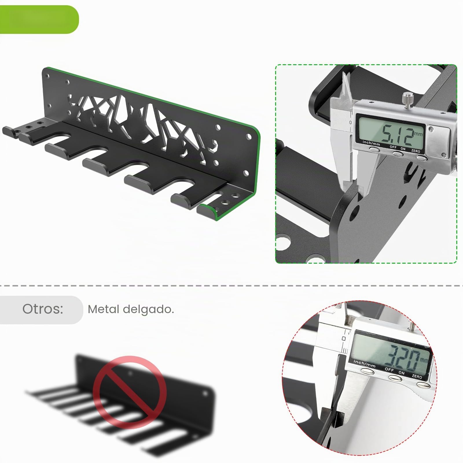 Kipika Versátil soporte de barra de pared con ganchos para barras de pesas con capacidad para barras de pesas de menos de 33 mm y accesorios de fitness, organización de gimnasio eficiente para uso