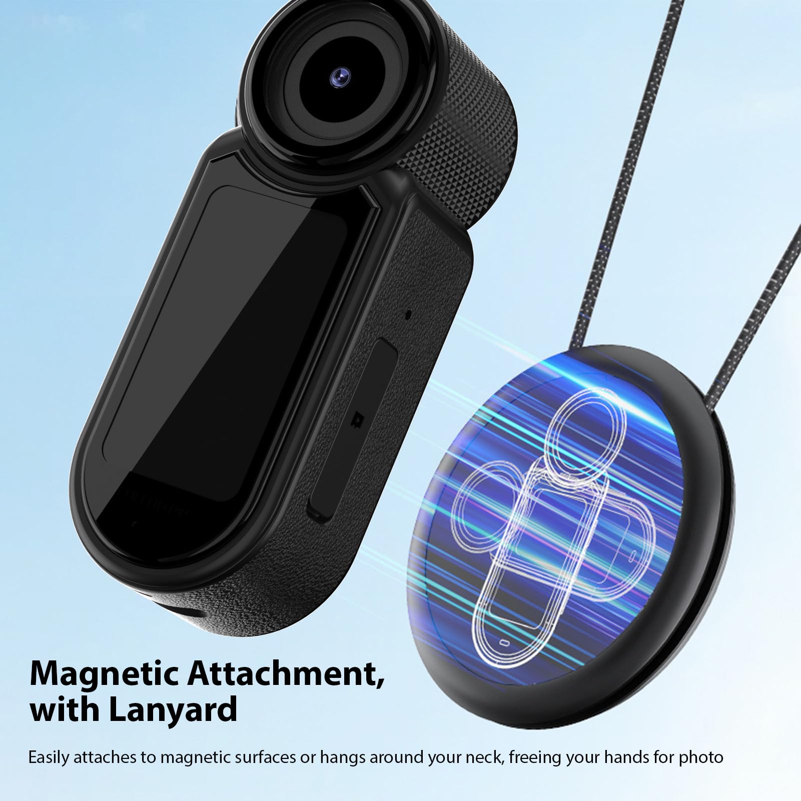 Fotocamera con Pollice Magnetico Action Cam da 2,7k 120 Minuti per