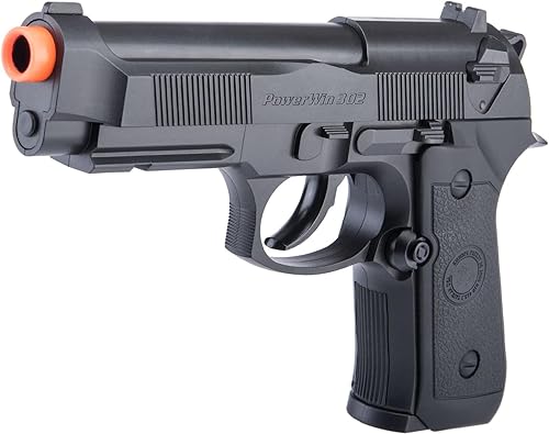 Evike Airsoft - Win Gun Pistola de aire comprimido de gas Airsoft de alta potencia M9 CO2 - Negro