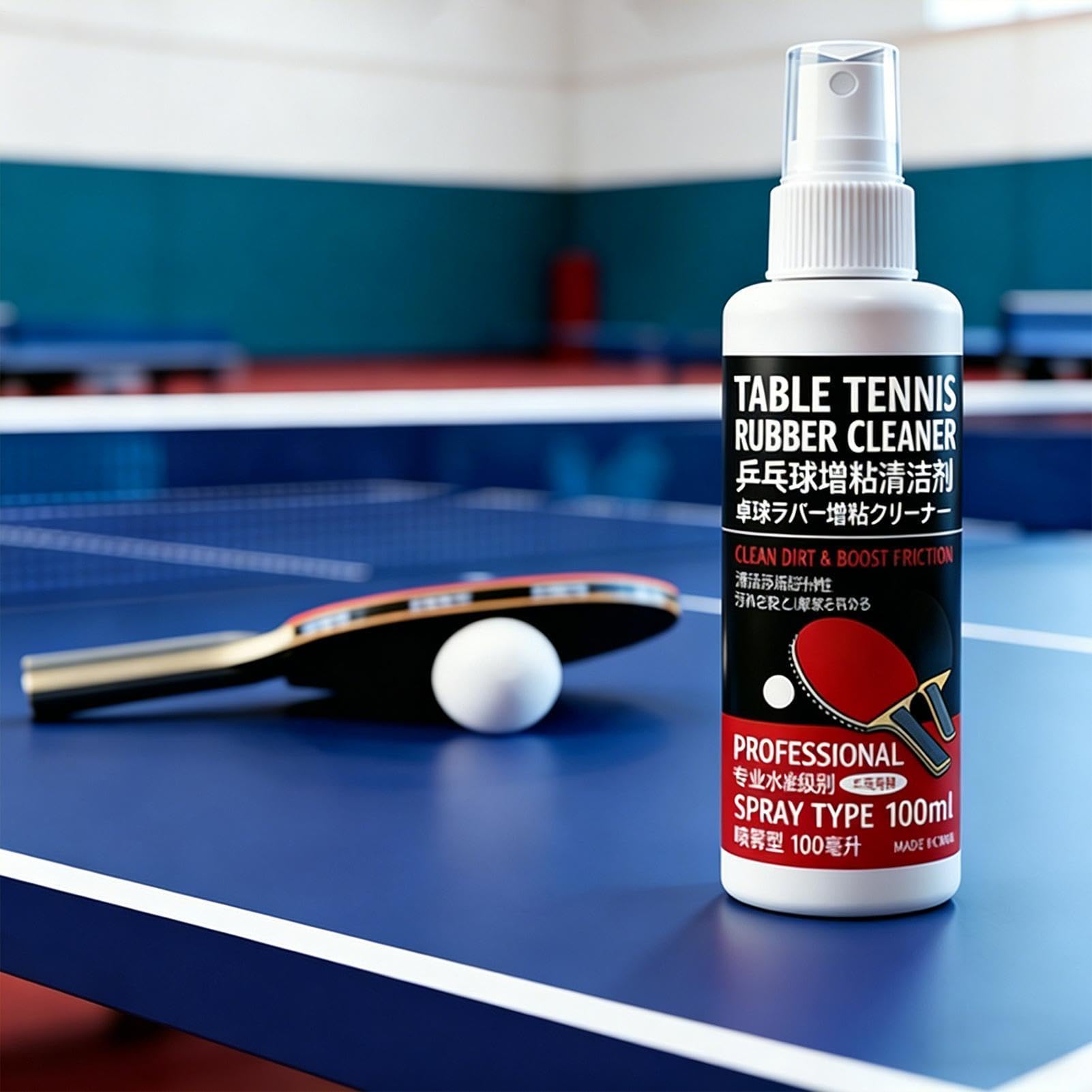 Spray Nettoyant pour Raquette De Et Tennis De Table | Spray Décrassant 100 ML,Retire Poussière et Saleté sur Caoutchouc - pour Entraînement, Gym, Sport, Compétition, Matchs, Femmes