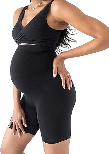 Miniatura 4 de Kindred Bravely Pantalones cortos de maternidad sin costuras de bambú sin frotar, paquete de 2